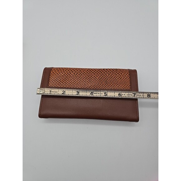 Avon Vintage Brown Faux Leather Checkbook Wallet 1983 Made in Hong Kong - Picture 6 of 9
